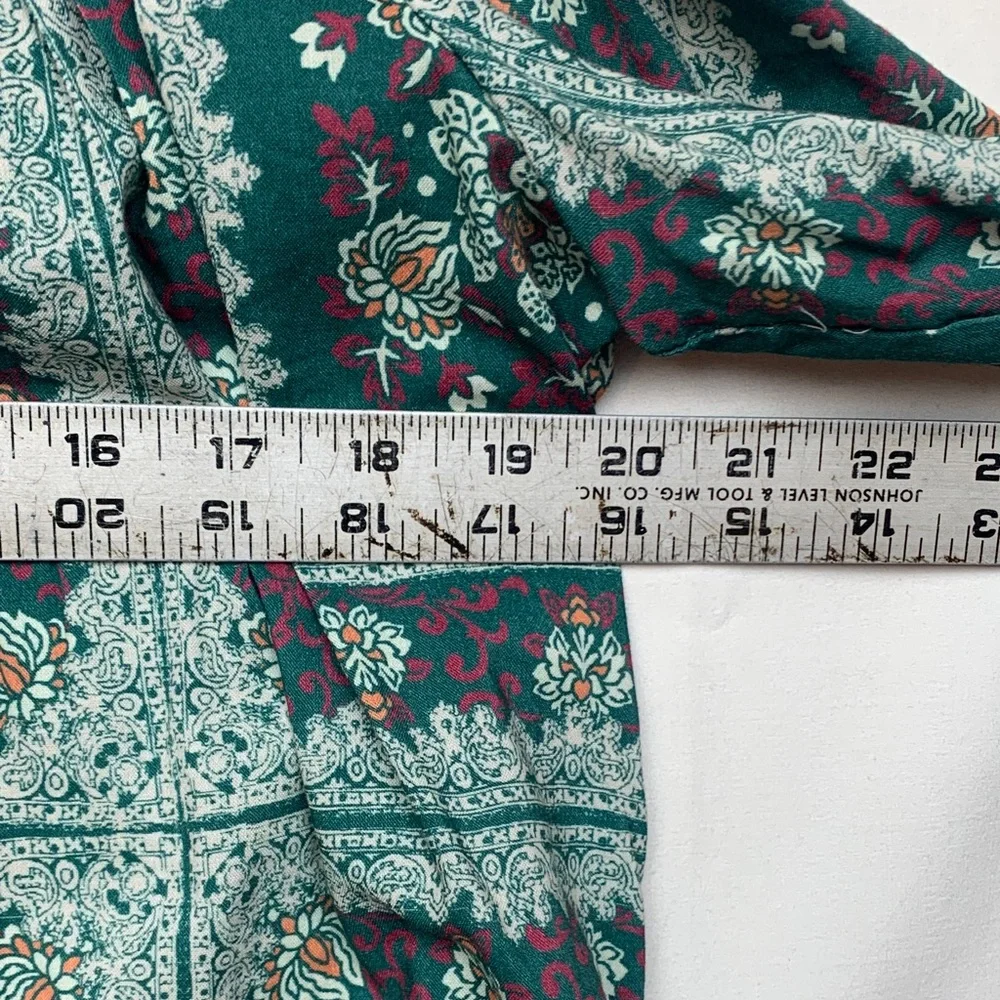 Porridge size XS Anthropologie Floral patterned long sleeve shirt blouse green